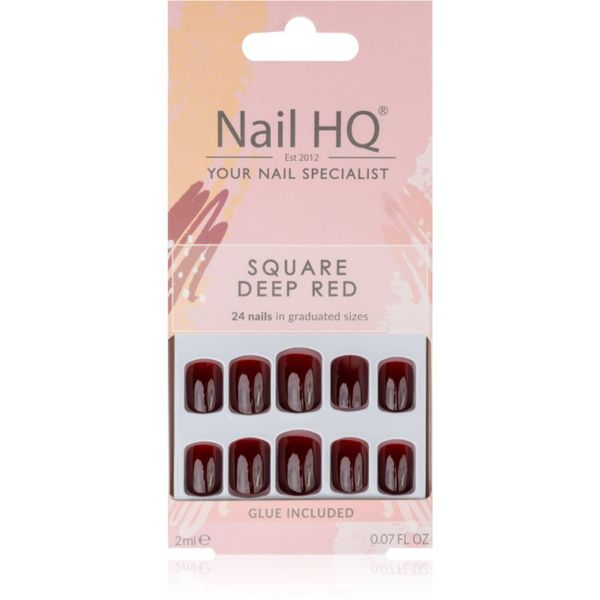 Nail HQ Nail HQ Square Umjetni nokti Deep Red 24 kom