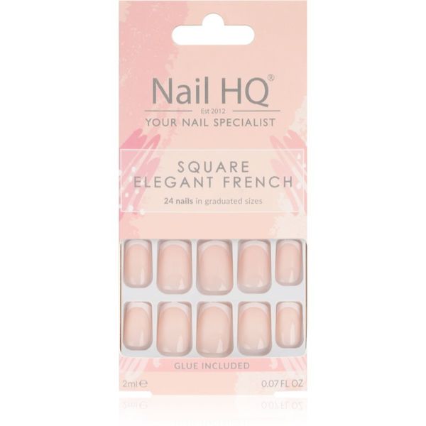 Nail HQ Nail HQ Square Umjetni nokti Elegant French 24 kom