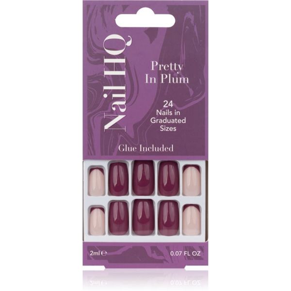 Nail HQ Nail HQ Square Umjetni nokti Pretty In Plum 24 kom