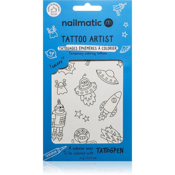 Nailmatic Nailmatic Tattoo Artist Temporary Coloring Tattoos tetovaža za djecu 3 y+ Galaxy 9x16,3 cm
