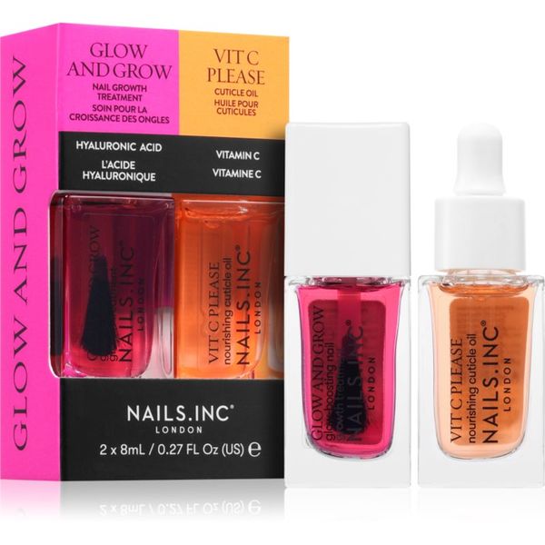 Nails Inc. Nails Inc. Glow and Grow & Vit C Please set lakova za nokte (s hranjivim učinkom)