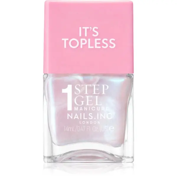 Nails Inc. Nails Inc. It’s Topless gel lak za nokte za dugotrajni efekt nijansa Kat Baby Pink Iridescent 14 ml