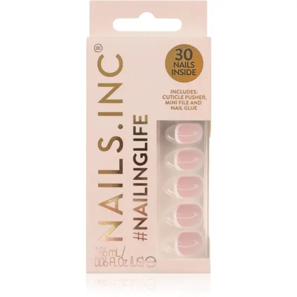 Nails Inc. Nails Inc. #NailingLife Press-On Nails Umjetni nokti nijansa Classic Kim Classic French Tip Square-Shaped 33 kom