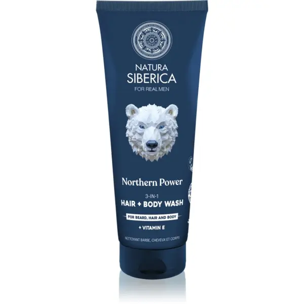 Natura Siberica Natura Siberica Arctic Wild Northern Power gel za pranje za kosu, bradu i tijelo za muškarce 200 ml
