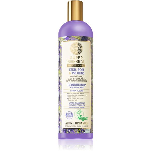 Natura Siberica Natura Siberica Kedr, Rose & Protein regenerator za volumen za oslabljenu kosu 400 ml