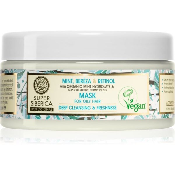 Natura Siberica Natura Siberica Mint, Bereza & Retinol maska za čišćenje za masnu kosu 300 ml