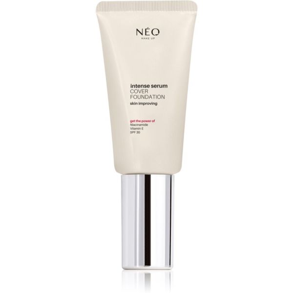 NEO MAKE UP NEO MAKE UP Intense Serum Cover Foundation tekući puder za prirodni izgled SPF 30 nijansa 02 Ivory 30 ml