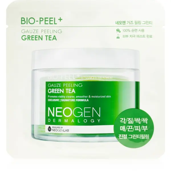 Neogen Dermalogy Neogen Dermalogy Bio-Peel+ Gauze Peeling Green Tea blazinice za piling lica za sjaj i hidrataciju 8 kom