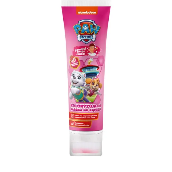 Nickelodeon Nickelodeon Paw Patrol Coloring Bath Paint pjena za kupanje za djecu Pink Strawberry 150 ml