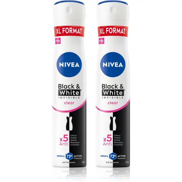 Nivea NIVEA Black & White Invisible Clear antiperspirant u spreju ekonomično pakiranje