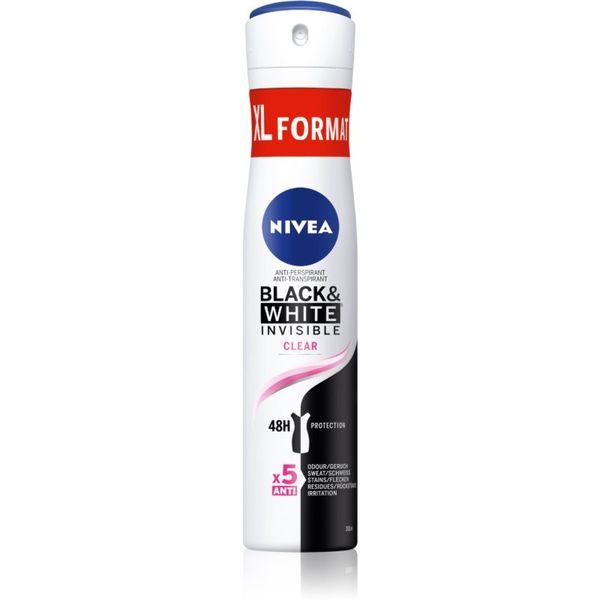 Nivea Nivea Black & White Invisible  Clear antiperspirant u spreju za žene 200 ml