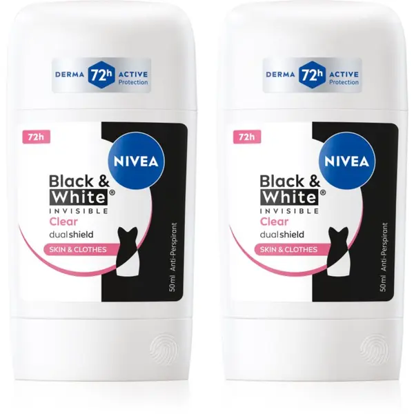 Nivea NIVEA Black & White Invisible Clear čvrsti antiperspirant ekonomično pakiranje