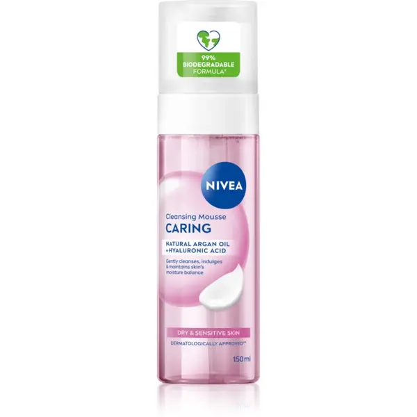 Nivea NIVEA Caring pjena za čišćenje lica za suho i osjetljivo lice 150 ml