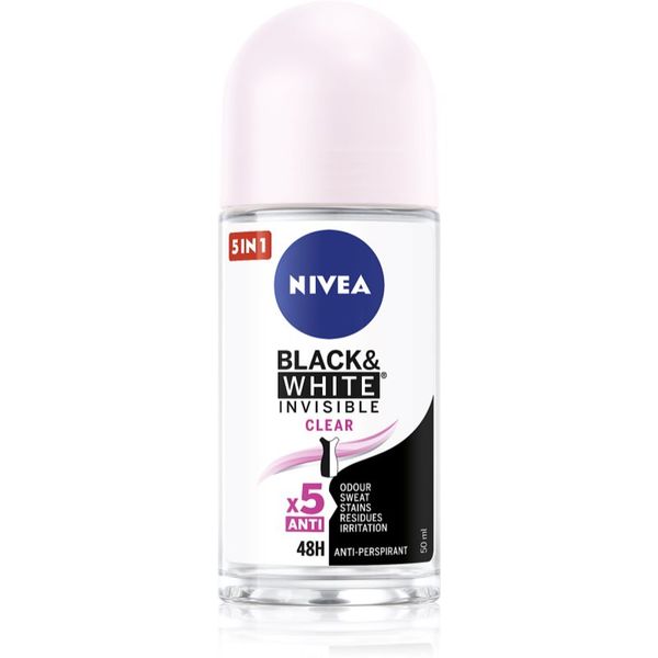 Nivea Nivea Invisible Black & White Clear roll-on antiperspirant za žene 50 ml