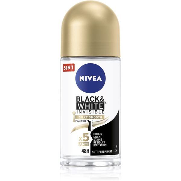 Nivea Nivea Invisible Black & White Silky Smooth roll-on antiperspirant za žene 50 ml
