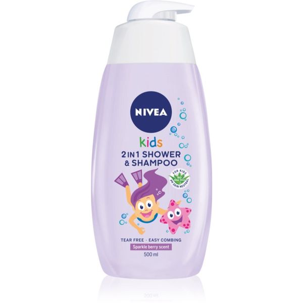 Nivea Nivea Kids Girl gel za tuširanje i šampon 2 u 1 za djecu 500 ml