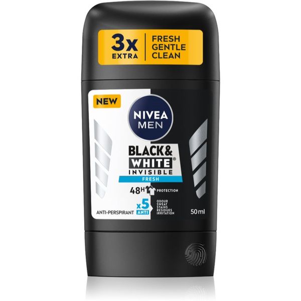 Nivea Nivea Men Black & White Invisible Fresh čvrsti antiperspirant za muškarce 50 ml