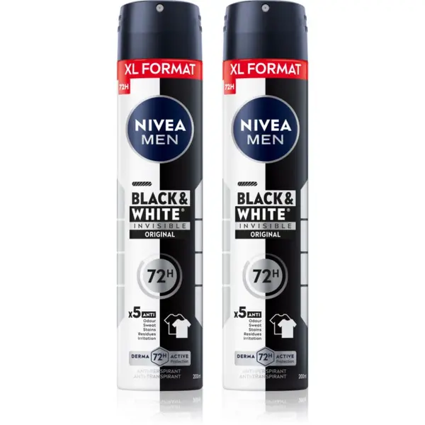 Nivea NIVEA MEN Black & White Invisible Original antiperspirant u spreju ekonomično pakiranje