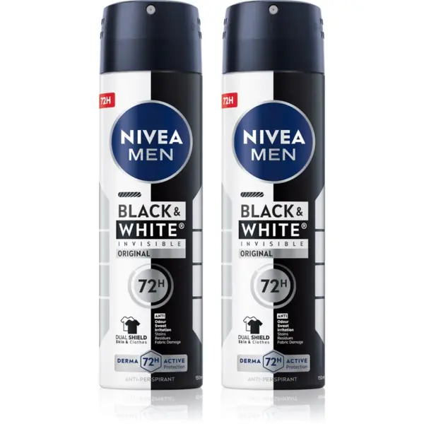 Nivea NIVEA MEN Black & White Invisible Original antiperspirant u spreju ekonomično pakiranje