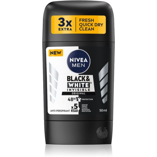 Nivea Nivea Men Black & White Invisible Original čvrsti antiperspirant za muškarce 50 ml