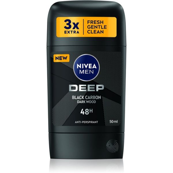 Nivea Nivea Men Deep čvrsti antiperspirant za muškarce Black Carbon Dark Wood 50 ml