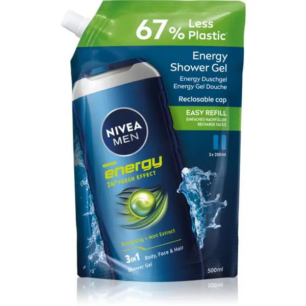 Nivea NIVEA MEN Energy gel za tuširanje za muškarce zamjensko punjenje 500 ml