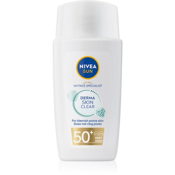 Nivea Nivea SUN Derma Skin Clear krema za lice za sunčanje za nesavršenosti na licu SPF 50+ 40 ml