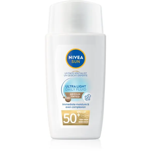 Nivea NIVEA SUN Ultra Light blagi fluid za toniranje SPF 50+ nijansa Medium 40 ml