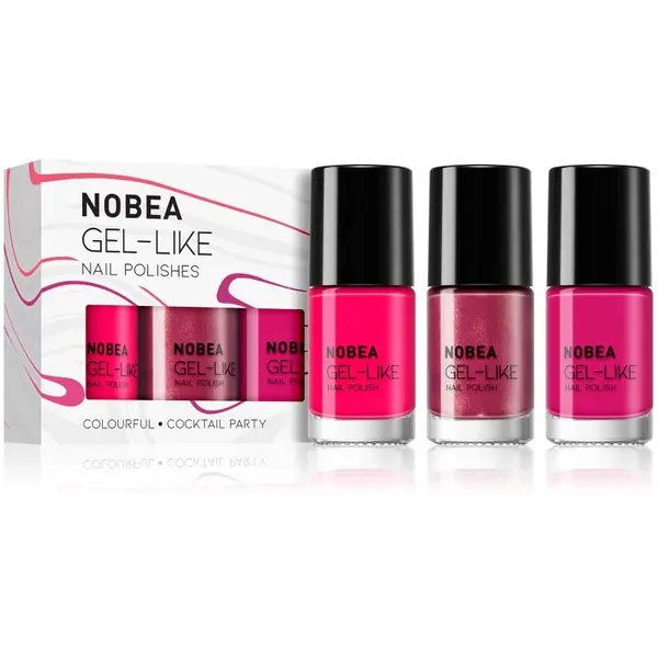 NOBEA NOBEA Day-to-Day 3-Piece Gel-like Nail Polish set set lakova za nokte Cocktail Party