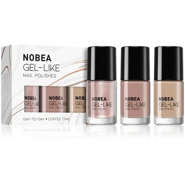 NOBEA NOBEA Day-to-Day 3-Piece Gel-like Nail Polish set set lakova za nokte Coffee Time