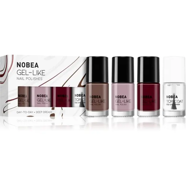 NOBEA NOBEA Day-to-Day 4-Piece Gel-like Nail Polish set set lakova za nokte Deliciously deep dream