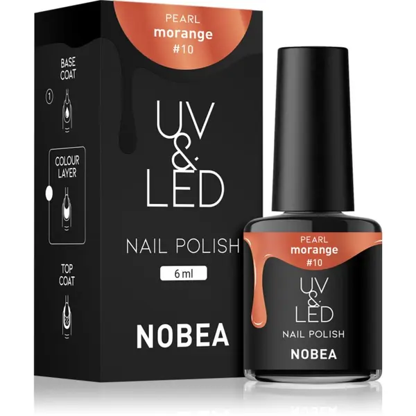 NOBEA NOBEA UV & LED Nail Polish gel lak za nokte s korištenjem UV/LED lampe sjajni nijansa Morange #10 6 ml