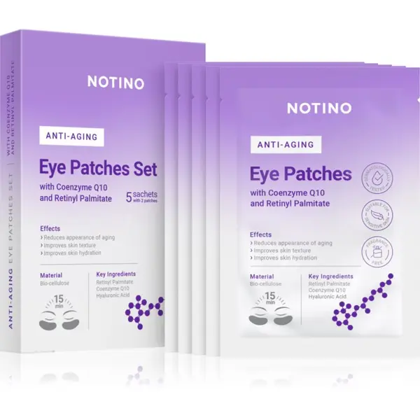 Notino Notino Anti-Aging Bio-Cellulose Eye Patches Set with Coenzyme Q10 and Retinyl Palmitate maska za oči protiv bora za okoloočno područje
