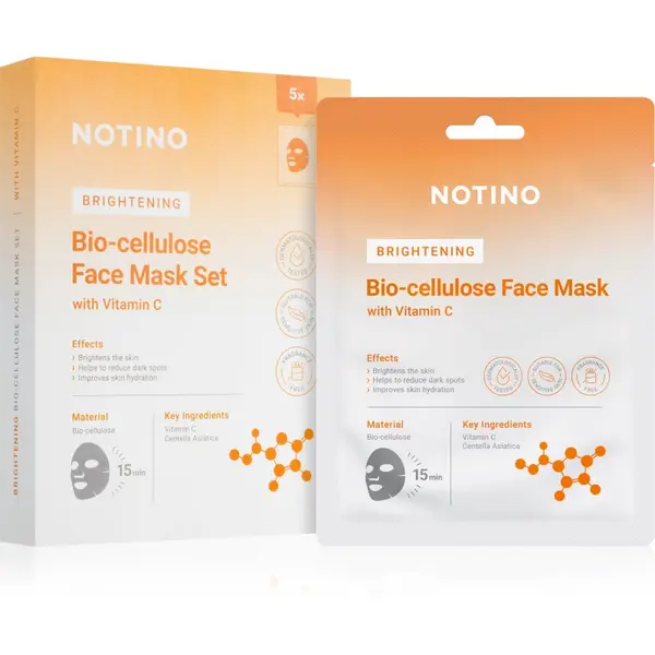 Notino Notino Brightening Bio-Cellulose Face Mask with Vitamin C set sheet maski za sjaj lica