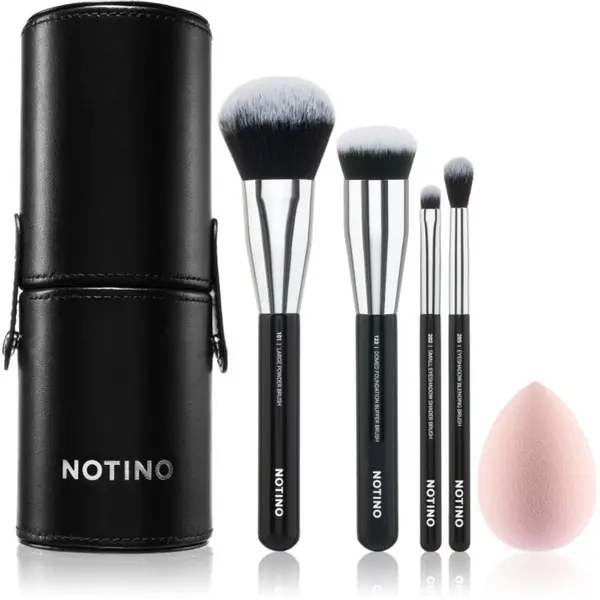 Notino Notino Makeup Brushes Essential Professional Make-Up Brushes & Sponge Set set kistova u torbici 5 kom