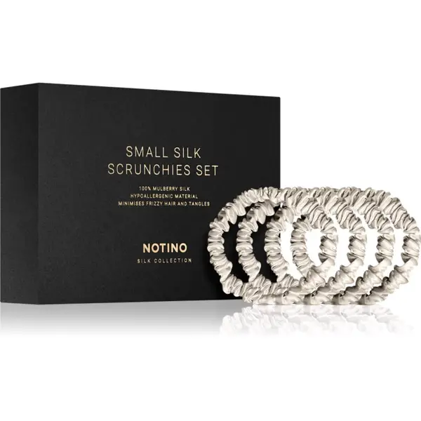 Notino Notino Silk Collection Small Scrunchie Set set svilenih gumica za kosu nijansa Cream