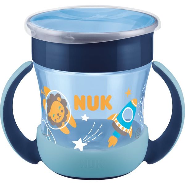 NUK NUK Magic Cup Night šalica s ručkama 6m+ Blue 160 ml