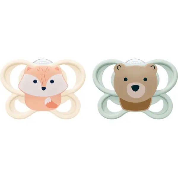 NUK NUK Perfect Match Air 0-2 m duda Fox/Bear 2 kom