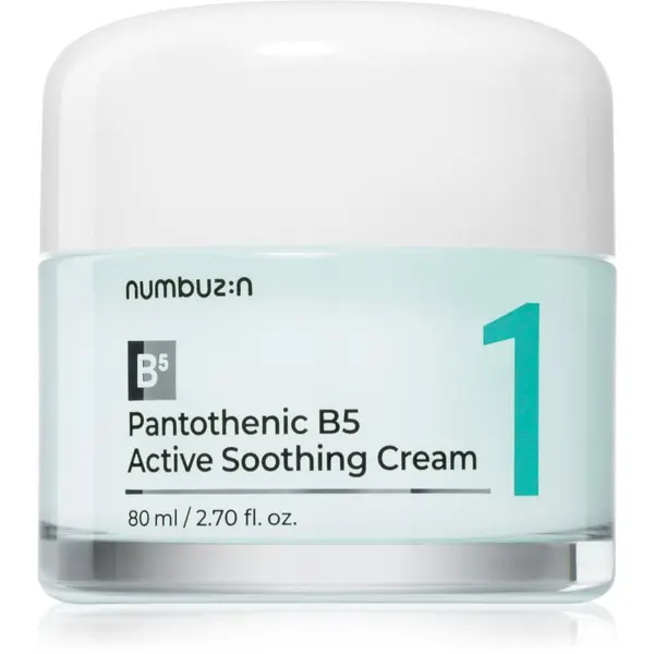 Numbuzin Numbuzin No. 1 Pantothenic B5 Active Soothing Cream umirujuća krema za lice s hidratantnim učinkom 80 ml
