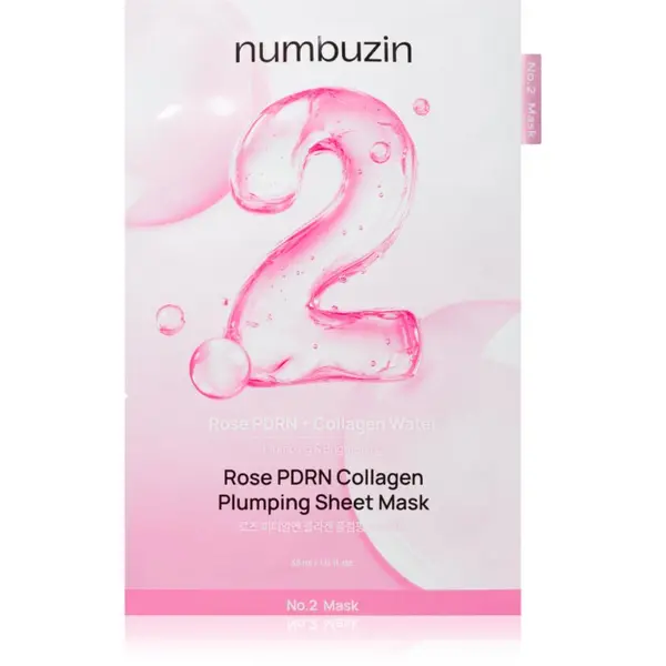 Numbuzin Numbuzin No. 2 Rose PDRN Collagen Plumping Sheet Mask hidratantna sheet maska za sjaj lica 5 kom