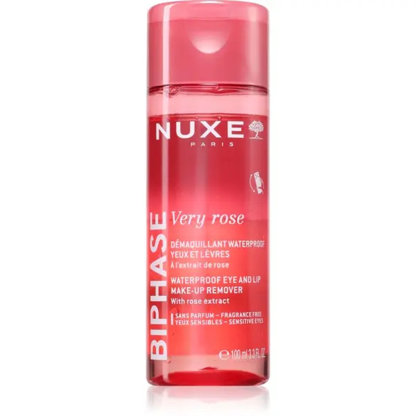 Nuxe Nuxe Very Rose dvofazno sredstvo za uklanjanje make-upa s usana i oko očiju 100 ml