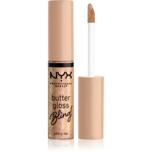 NYX Professional Makeup NYX Professional Makeup Butter Gloss Bling sjajilo za usne svjetlucavi nijansa 01 Bring The Bling 8 ml