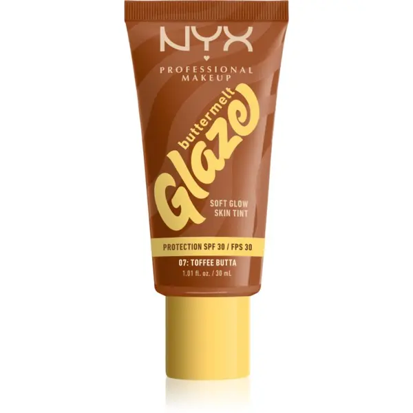 NYX Professional Makeup NYX Professional Makeup Buttermelt Glaze svjetlucavi fluid za toniranje SPF 30 nijansa 07 toffee Butta ml