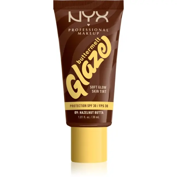 NYX Professional Makeup NYX Professional Makeup Buttermelt Glaze svjetlucavi fluid za toniranje SPF 30 nijansa 09 Hazelnut Butta ml