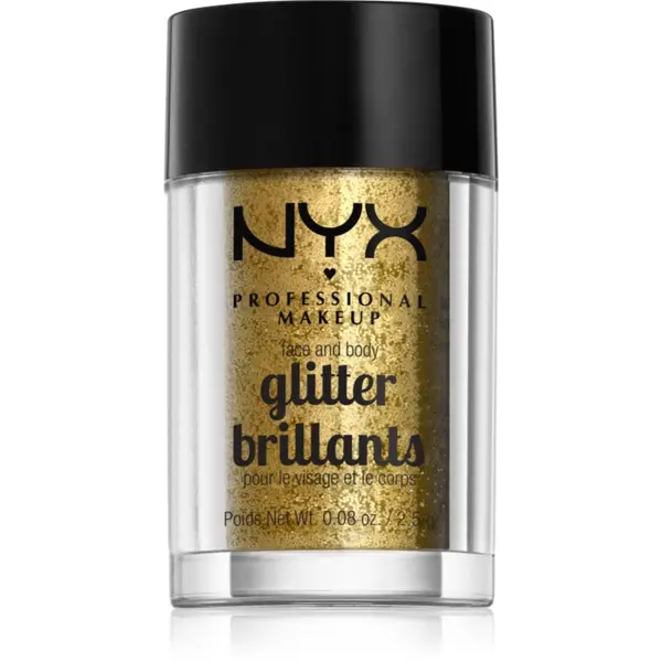 NYX Professional Makeup NYX Professional Makeup Face & Body Glitter Brillants šljokice za lice i tijelo nijansa 05 Gold 2.5 g