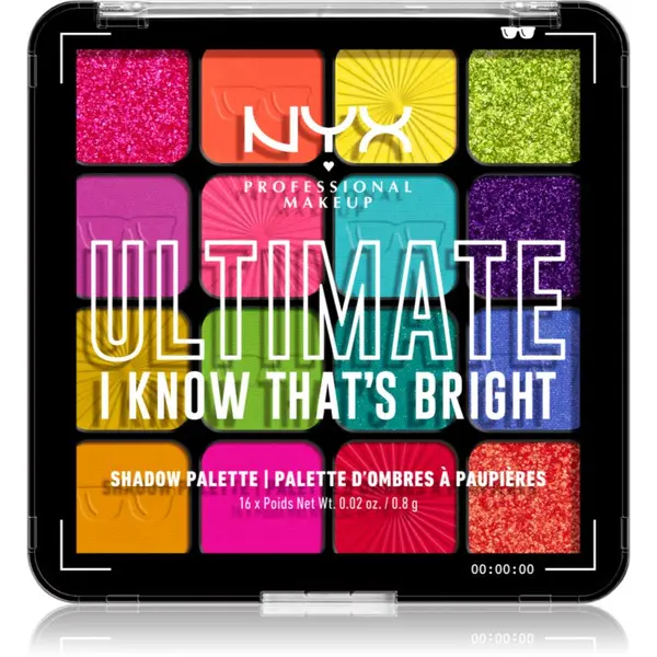NYX Professional Makeup NYX Professional Makeup Ultimate Shadow Palette sjenilo za oči nijansa I Know That's Bright 16 kom