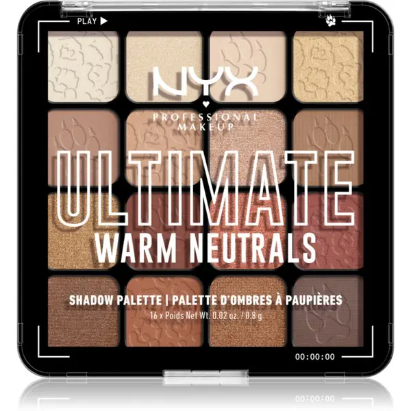 NYX Professional Makeup NYX Professional Makeup Ultimate Shadow Palette sjenilo za oči nijansa Warm Neutrals 16x0,8 g