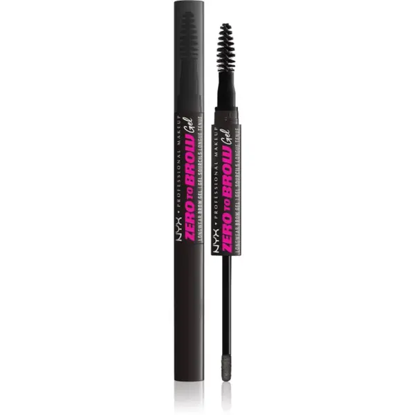 NYX Professional Makeup NYX Professional Makeup Zero To Brow Gel gel za obrve s aplikatorom nijansa 08 Black 2 ml
