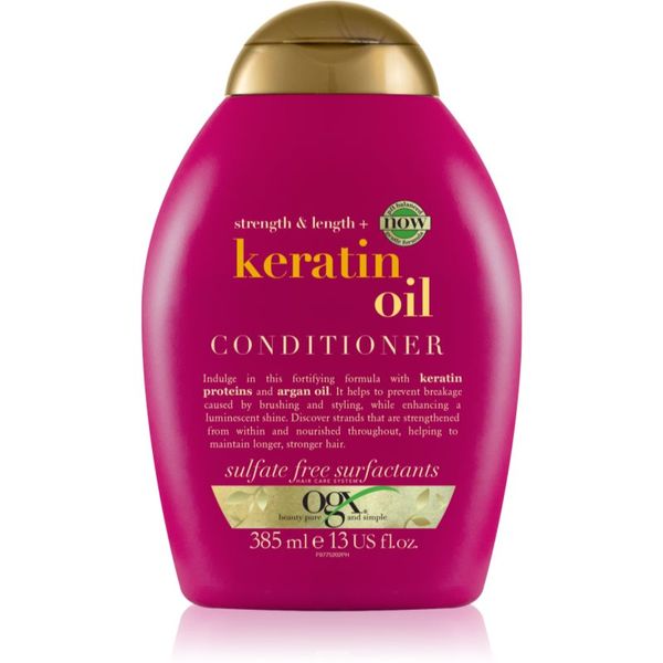 OGX OGX Keratin Oil regenerator za učvršćivanje s keratinom, kolagenom i arganovim uljem 385 ml