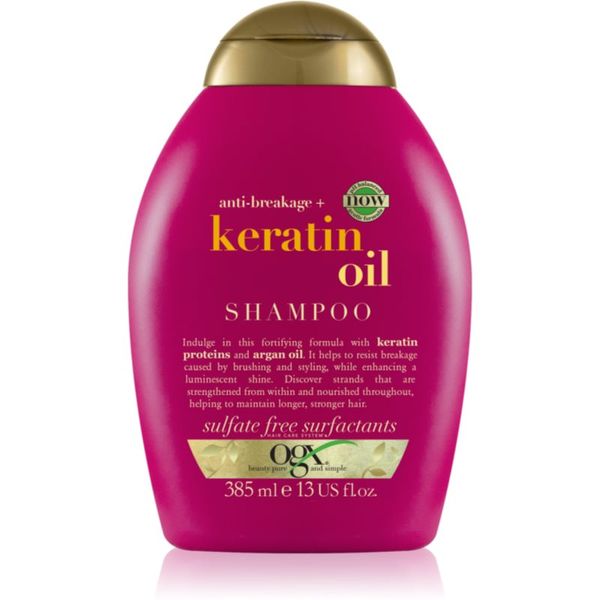 OGX OGX Keratin Oil šampon za učvršćivanje s keratinom, kolagenom i arganovim uljem 385 ml